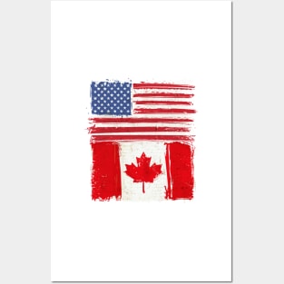 USA and Canadian Flag Posters and Art